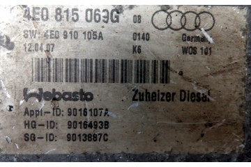 AUDI A8 D3 TDI PARKING HEATER WEBASTO DIESEL 4E0815069G 4E0910105A Quality of parts according to GVO O original with manufacture