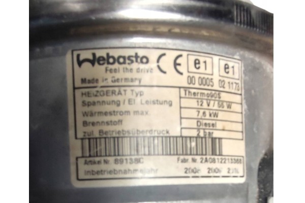 Parking heater Webasto Thermo 90S Catalog number of the original 89138C