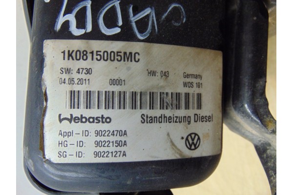 Calefactor estacionamiento Webasto VW Touran Caddy 1K0815005MC 9022150