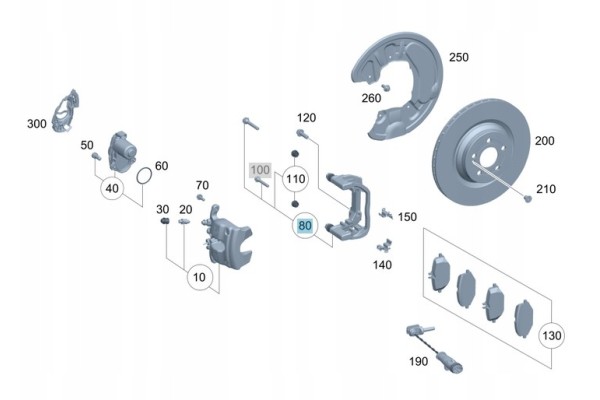 ORIGINAL BRAKE CALIPER YOKE LEFT REAR MERCEDES W167
