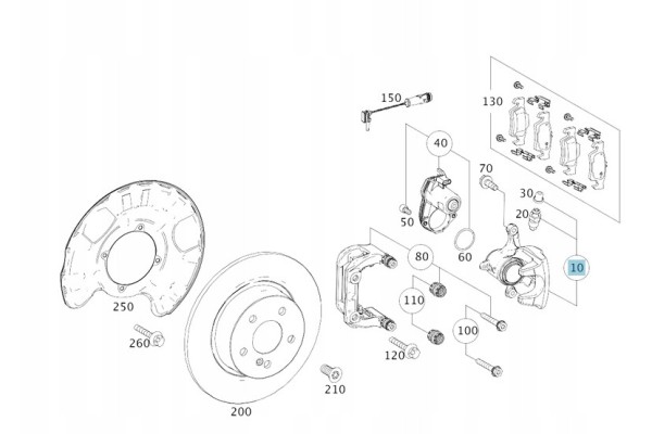 ORIGINAL BRAKE CALIPER RIGHT REAR MERCEDES W166 W292