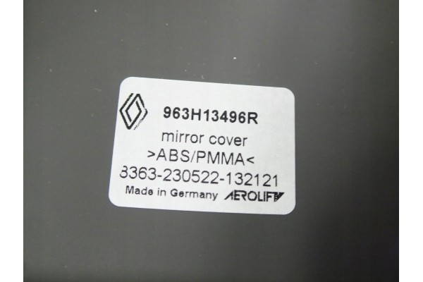 RENAULT AUSTERAL MEGANE E TECH MIRROR COVERS SATIN GREY 963H13496R Version European