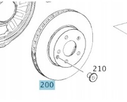 Original brake disc front Mercedes Benz GLA OE A246421241207