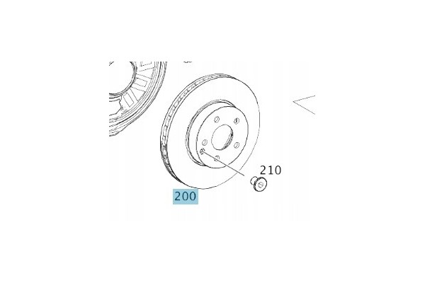 Original brake disc front Mercedes Benz GLA OE A246421241207