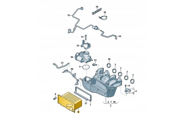 Charge air cooler A3 A4 GOLF PASSAT OCTAVIA TSI 03F145749 Packaging status original