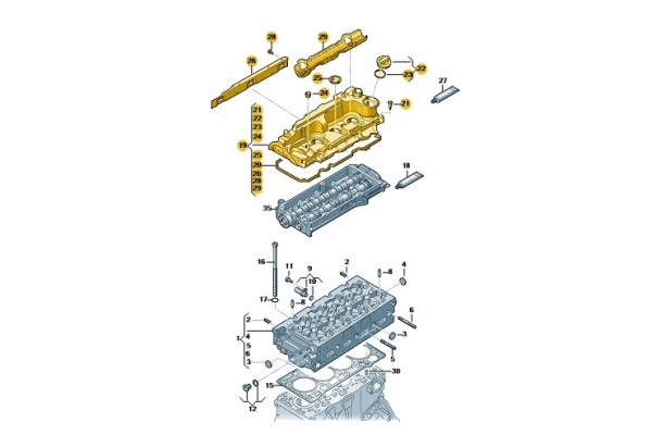 Valve cover 05L103469D 2 0 TDI VAG New Original Part manufacturer Volkswagen OE