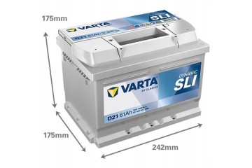 Battery Varta 61Ah 600A 12V D21 WITHOUT OLD SENTENCE fresh date productionc