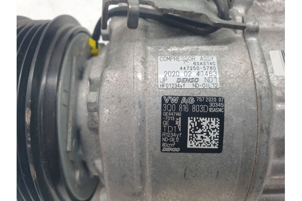 VW SKODA SEAT COMPRESSOR AIR CONDITIONING 3Q0816803D Quality of parts according to GVO O original with manufacturer s logo OE