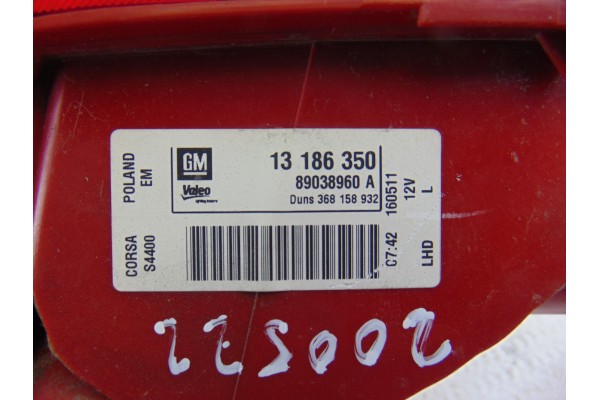 13186350 PILOTO TRASERO IZQUIERDO OPEL CORSA D Selective 2011 13186350 200522 OPEL - 3