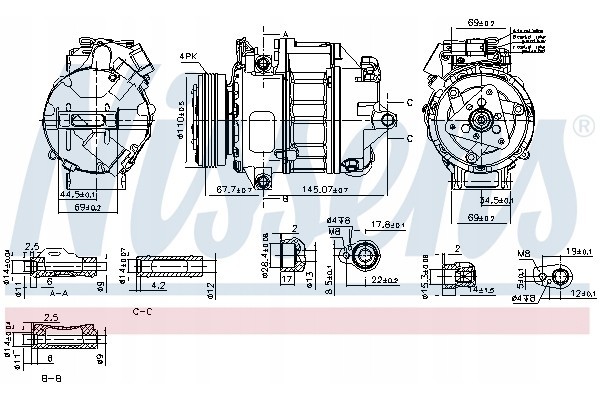 Compressor air conditioning NISSENS 890759 Part manufacturer Nissens