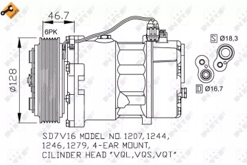 32168 NRF VW AIR CONDITIONING COMPRESSOR Catalog number of the part 32168