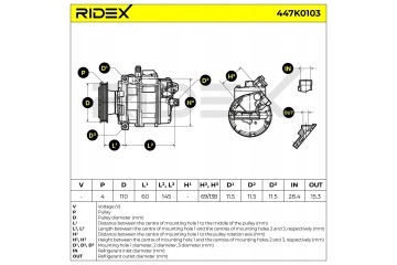 Air conditioning compressor RIDEX 447K0103 7SUE16 for AUDI A6 Sedan 4B2 C5 A8 Catalog number of substitutes DENSO DCP02026 VEMO 