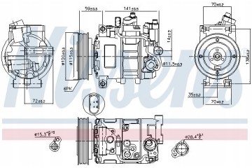Air conditioning compressor NISSENS 89111 Car type passenger cars