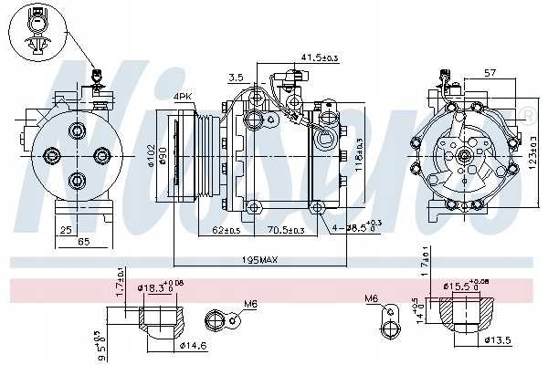 NISSENS 89349 Compressor air conditioning Compressor ID MSC060CA