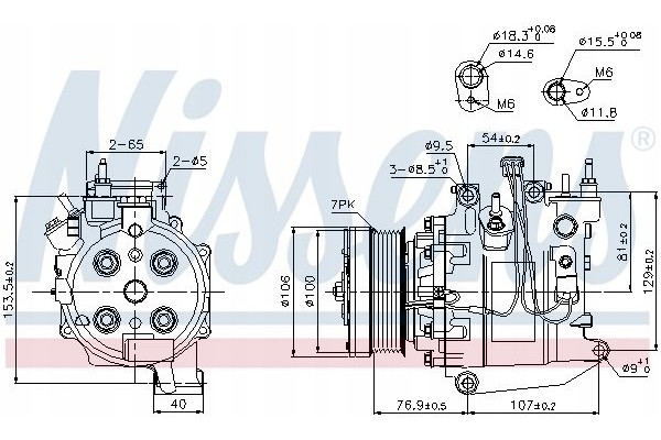 Air conditioning compressor NISSENS 89247 Catalog number of the original HONDA 38800RNAA010 HONDA 38800RNAA010M HONDA 38800RNAA0