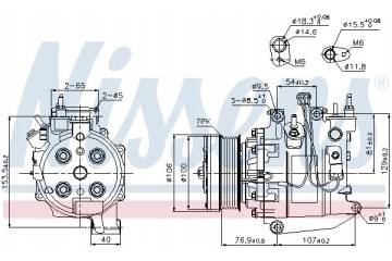 Air conditioning compressor NISSENS 89247 Catalog number of the original HONDA 38800RNAA010 HONDA 38800RNAA010M HONDA 38800RNAA0