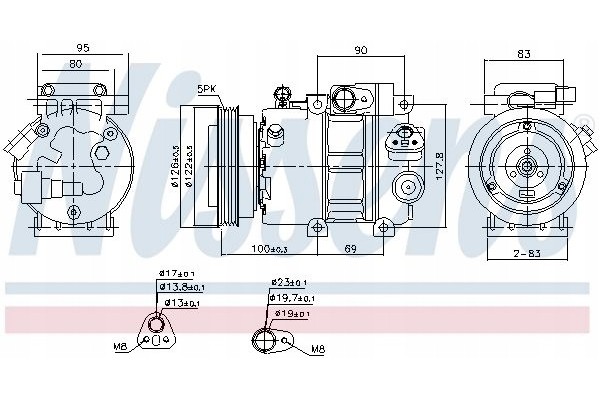 Air conditioning compressor NISSENS 89292 Car type cargo vans passenger cars