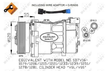 NRF 32064 Compressor air conditioning Catalog number of the original VW 1J0820803 VW 1J0820803A VW 1J0820803B VW 1J0820803F VW 1