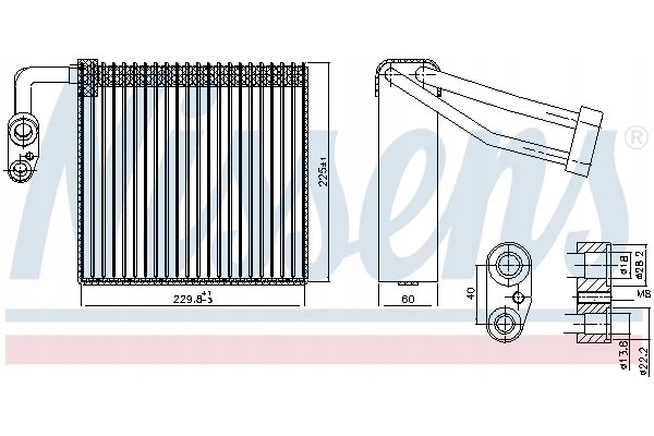 Air conditioning evaporator NISSENS 92297 Car type cargo vans passenger cars