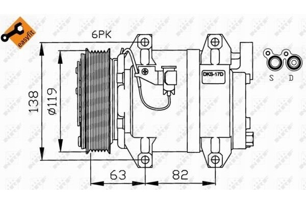 AIR CONDITIONING COMPRESSOR NRF 32211 Catalog number of the part 32211G