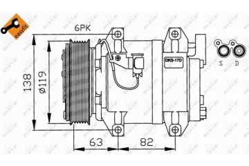 AIR CONDITIONING COMPRESSOR NRF 32211 Catalog number of the part 32211G