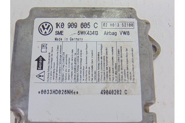 1K0909605C CENTRALITA AIRBAG VOLKSWAGEN GOLF V (1K1)(10.2003)