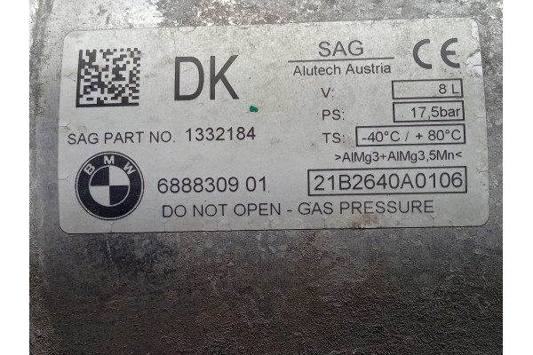 BMW IX I20 SUSPENSION AIR PRESSURE TANK 6888309 Part manufacturer BMW OE