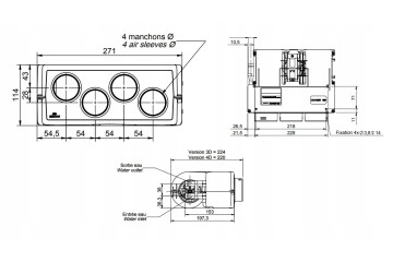 Universal water heater 24V 6KW 4 x D45 Product weight with unit packaging 2 5 kg