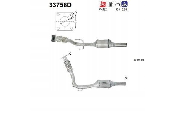 CATALYST VW POLO 6N 1 7D 1 9D ASC33758D
