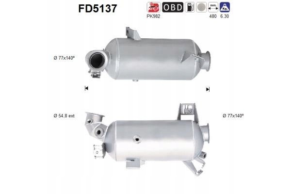 SOLID PARTICLE FILTER DPF VW T5 T6 2 0TDI EURO 5 ASCFD5137