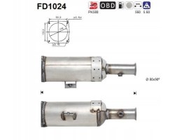 PERMANENT PARTICLE FILTER DPF CITROEN JUMPY II 2 0HDI EURO 4 ASCFD1024