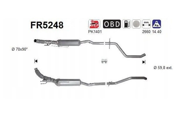 PARTICULATE FILTER FAP DPF FR5248 AS Packaging status original
