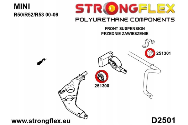 Front suspension kit Mini R50 R52 R53 00 06 R53 JCW 24MM Part manufacturer Strongflex