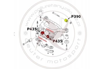 Set of rear suspension bushings BMW 3 E46 23 PCS Catalog number of the part BMWKPL13
