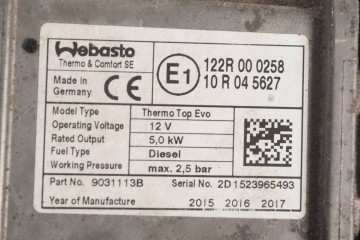 PARKING HEATER WEBASTO VW PASSAT B8 3Q0815005E 9031113B Version European