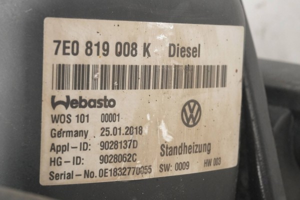 PARKING HEATER WEBASTO VW T6 7E0819008K 9028062C Version European