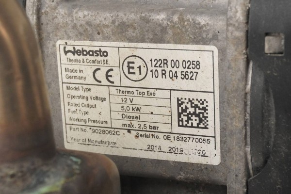 Calefactor estacionario WEBASTO VW T6 7E0819008K 9028062C