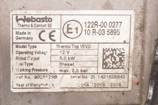 PARKING HEATER WEBASTO VW PASSAT B7 3AA815005D 9026129B Version European