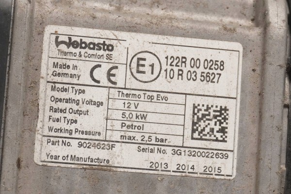 Calefactor estacionario WEBASTO para VW Golf VII 5Q0815005K 9024623F