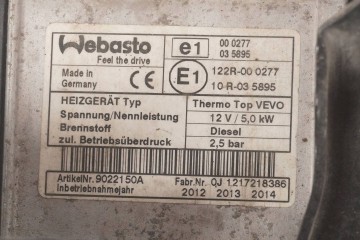 PARKING HEATER WEBASTO VW SHARAN 7N0815005N Customs tariff code 87089997