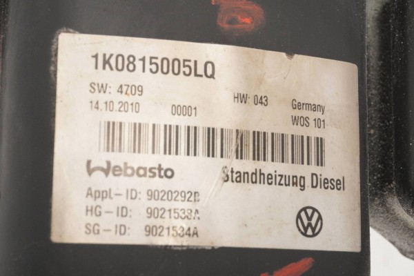 Calefactor estacionario Webasto para Skoda Octavia Mk2 1K0815005LQ 902
