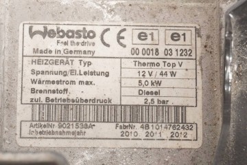 Calefactor estacionario Webasto para Skoda Octavia Mk2 1K0815005LQ 902