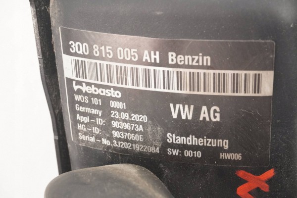 PARKING HEATER WEBASTO VW ARTEON 3Q0815005AH 9037060E Catalog number of the original 9037060E