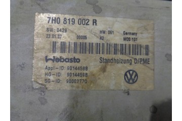 WEBASTO 7H0819002R DRY TRANSPORTER T5 2 5 TDI Catalog number of the part 7H0819002R