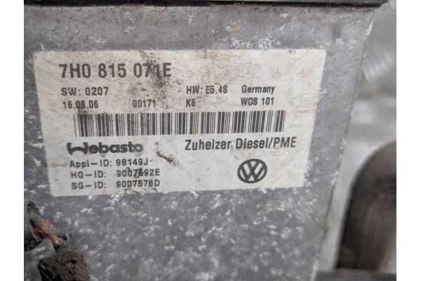 Multivan Caravelle T5 03 15 7H0815071E Webasto parking heater Customs tariff code 87089199