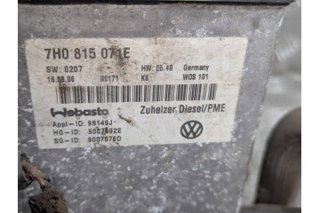 Multivan Caravelle T5 03 15 7H0815071E Webasto parking heater Customs tariff code 87089199