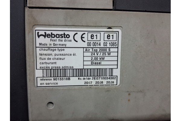 WEBASTO DEWASTO AIR TOP 2000 S RENAULT PREMIUM MIDLUM DXI VOLVO FL FE Catalog number of the part RENAULT PREMIUM MIDLUM DXI VOLV