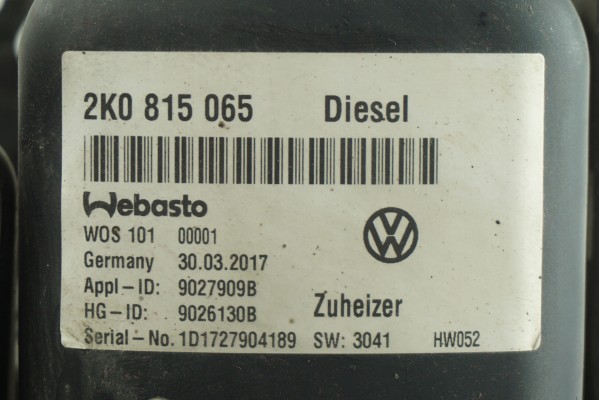 HEATING WEBASTO VEVO VW CADDY 2K0815065 Catalog number of the part 2k0815065