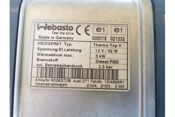 Webasto Thermo Top V VW Touran Caddy 1K0815065T Quality of parts according to GVO O original with manufacturer s logo OE