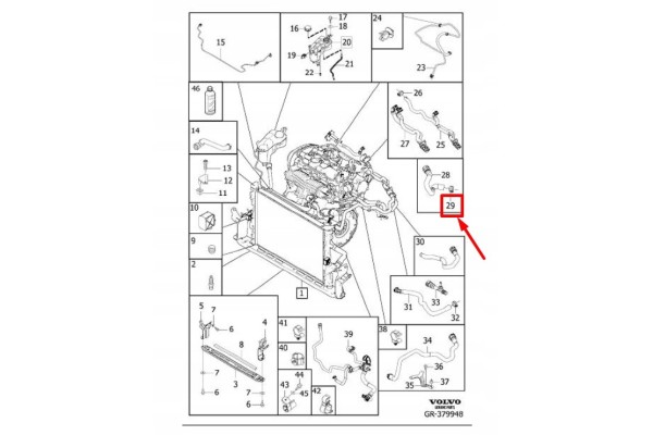 Engine radiator hose VOLVO S60 MK2 31410826 ORIGINAL Part manufacturer Volvo OE